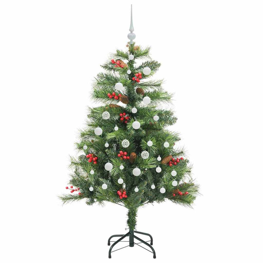 Kunstkerstboom Met Led -Striplichten Groen Pvc En Metaal 150 cm
