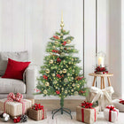 Artificial Christmas Tree With LED Strip Lights Green PVC And Metal 150 cm