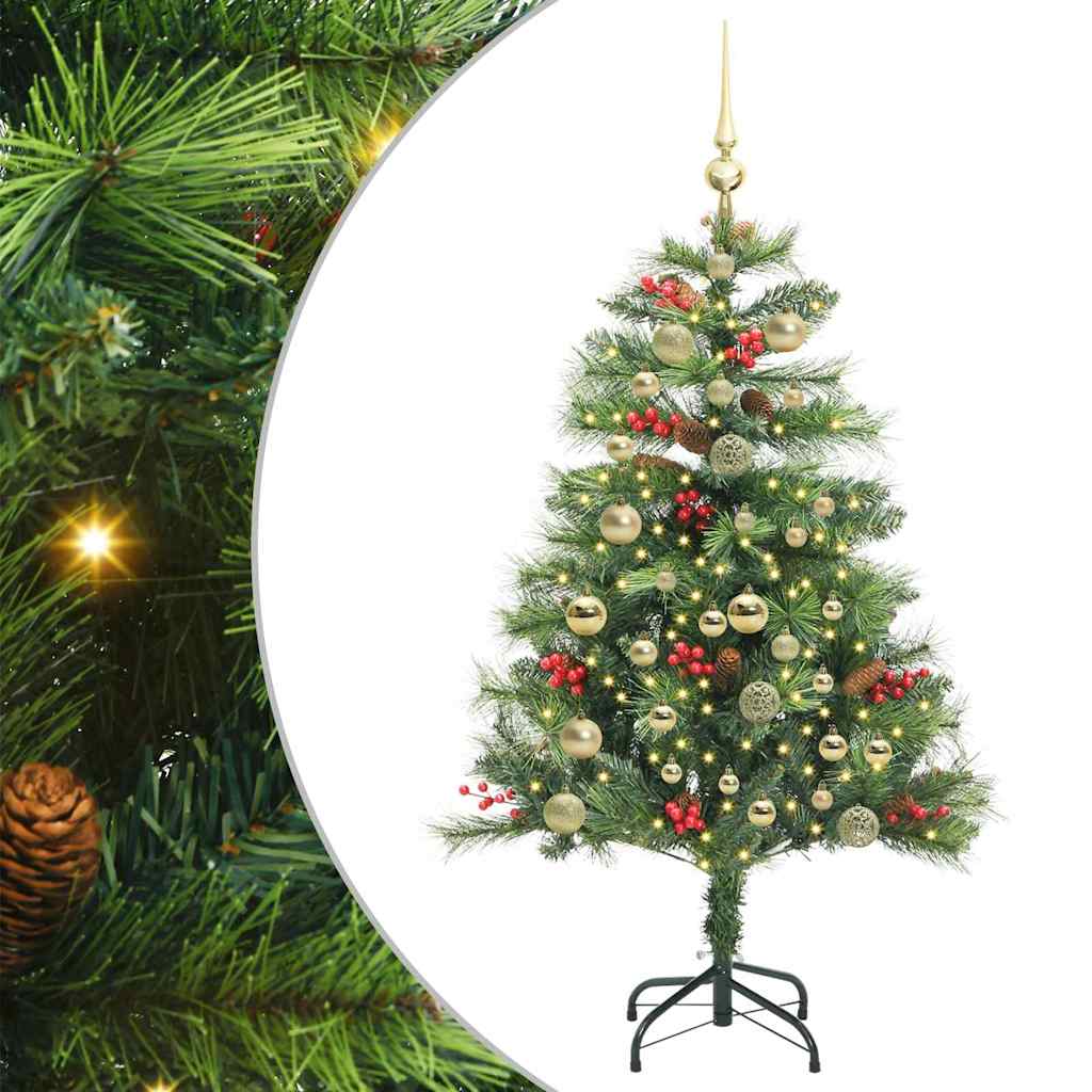 Kunstkerstboom Met Led -Striplichten Groen Pvc En Metaal 150 cm