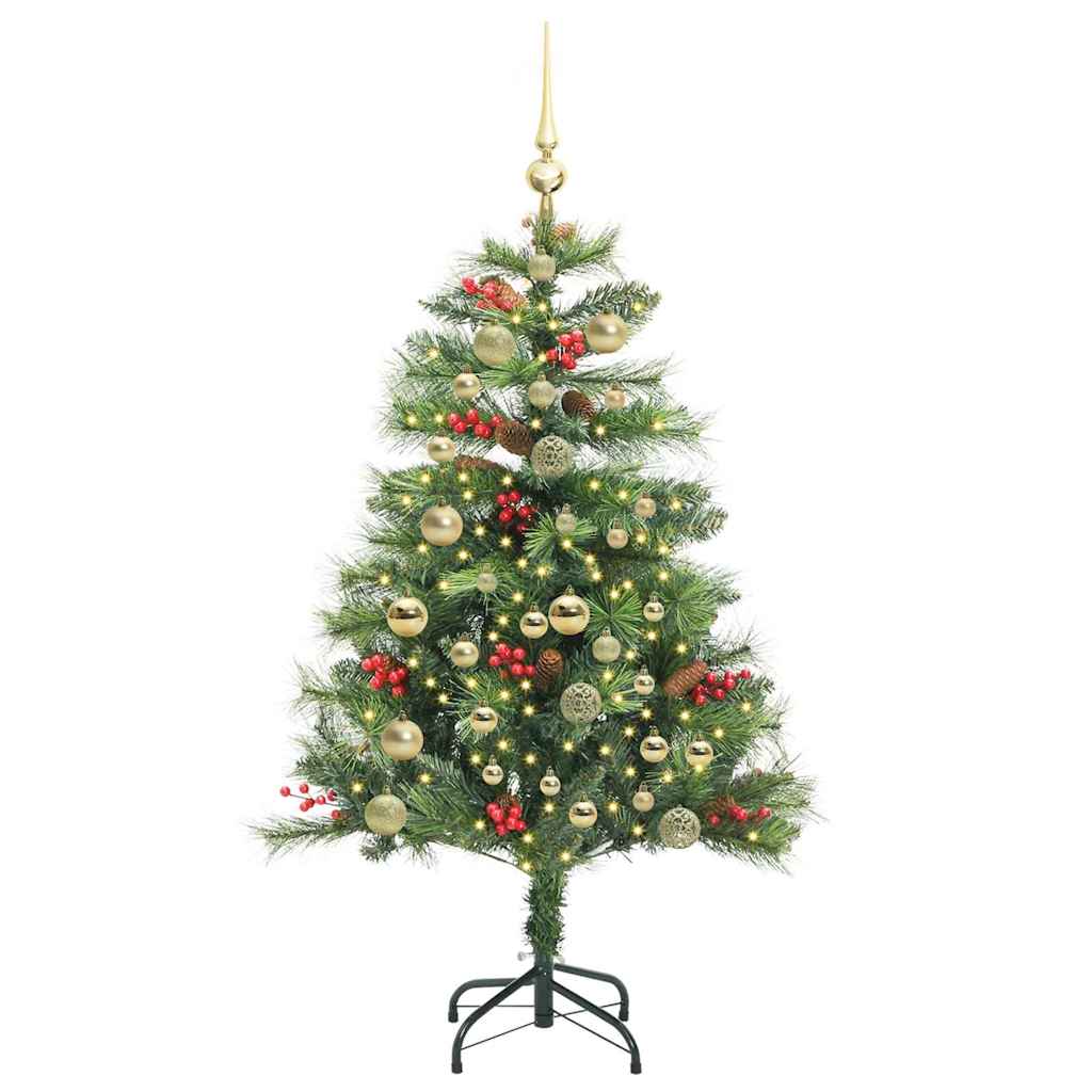 Kunstkerstboom Met Led -Striplichten Groen Pvc En Metaal 150 cm