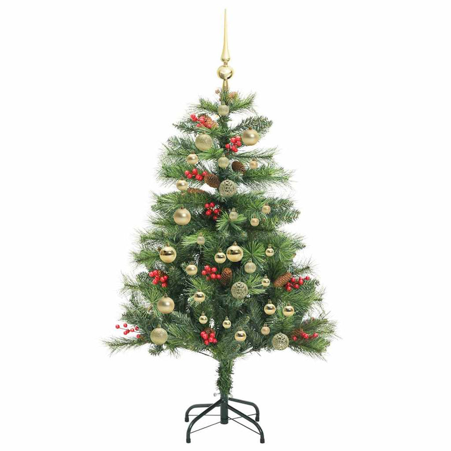 Kunstkerstboom Met Led -Striplichten Groen Pvc En Metaal 150 cm