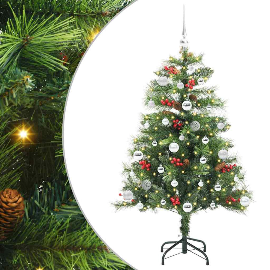 Kunstkerstboom Met Led -Striplichten Groen Pvc En Metaal 150 cm