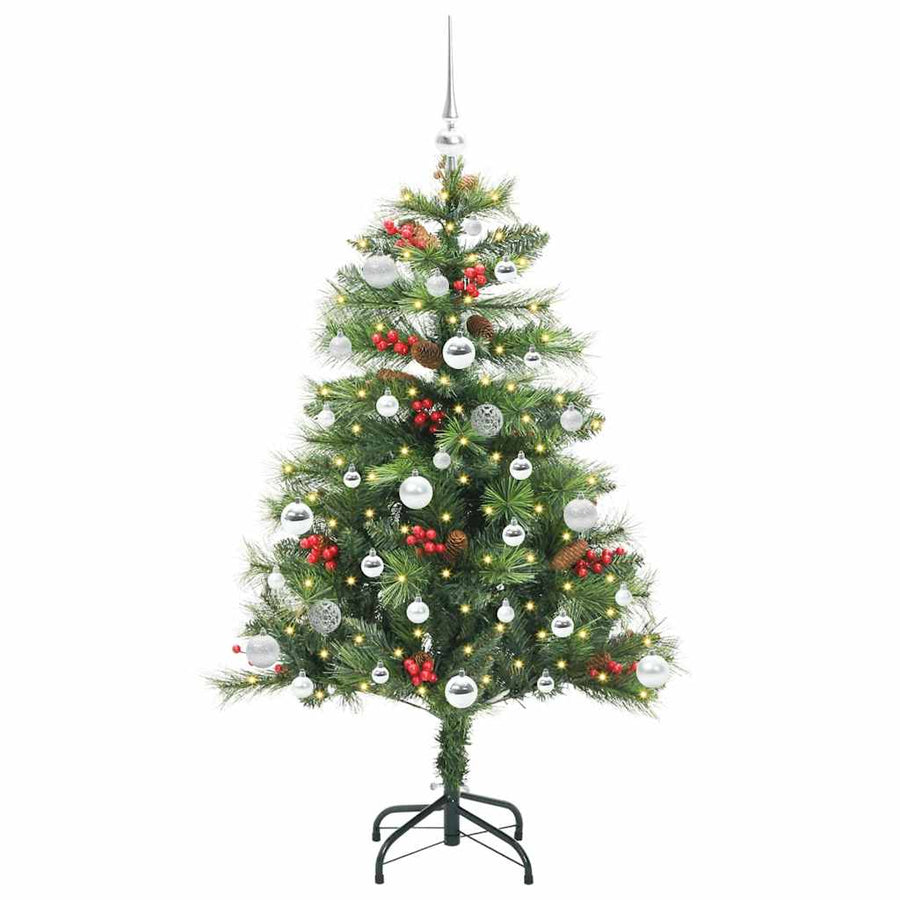 Kunstkerstboom Met Led -Striplichten Groen Pvc En Metaal 150 cm