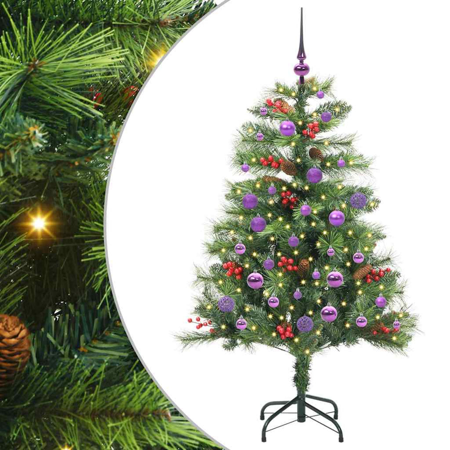 Kunstkerstboom Met Led -Striplichten Groen Pvc En Metaal 150 cm