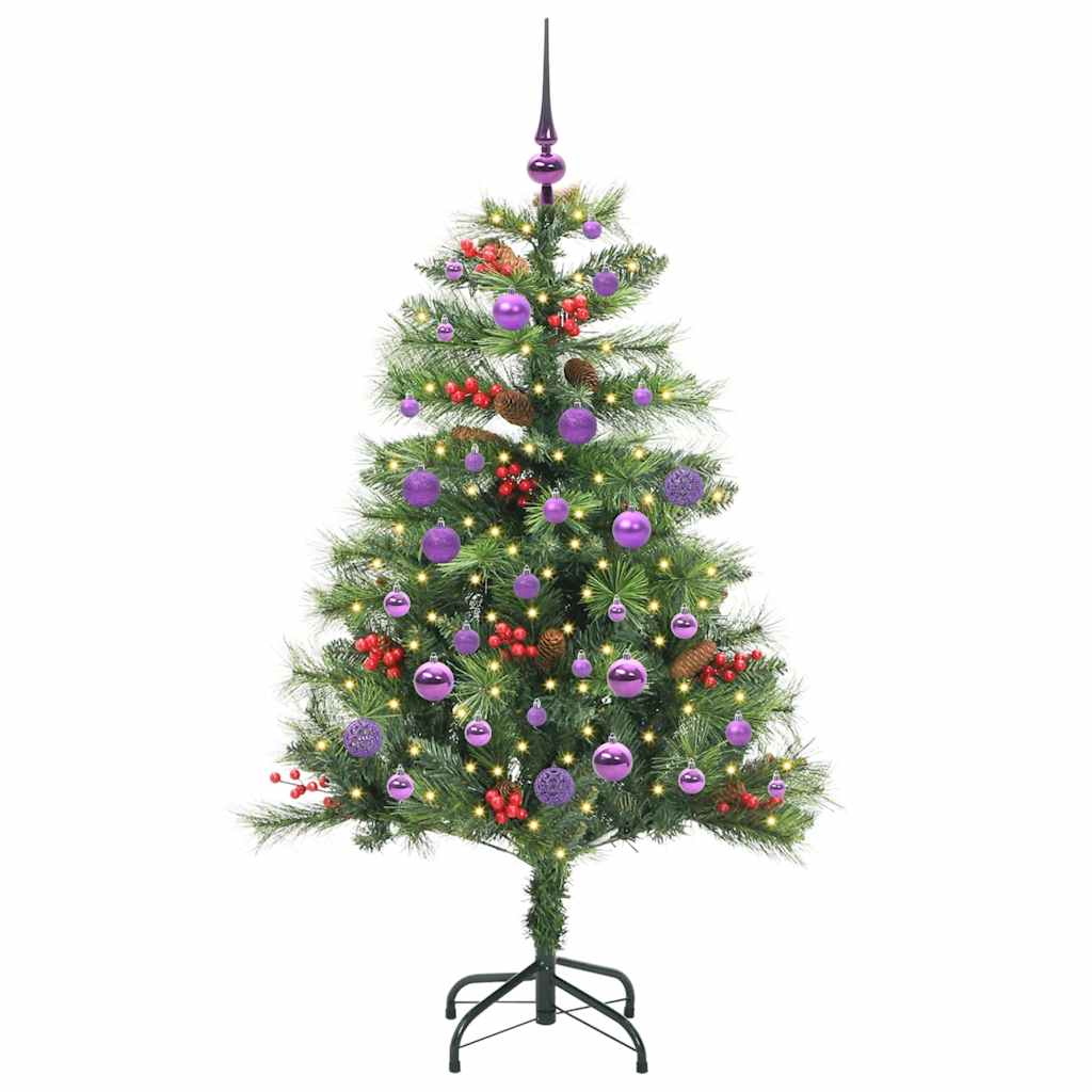 Kunstkerstboom Met Led -Striplichten Groen Pvc En Metaal 150 cm