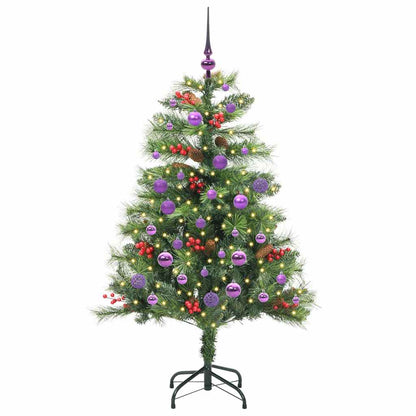 Kunstkerstboom Met Led -Striplichten Groen Pvc En Metaal 150 cm