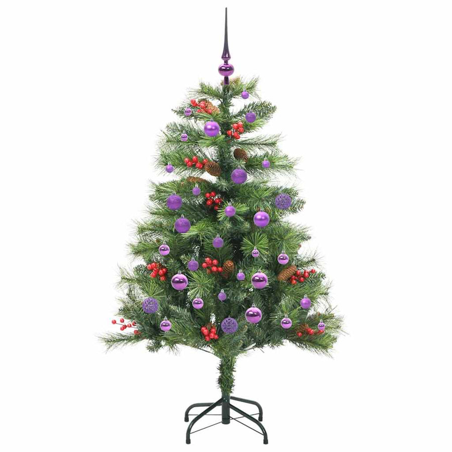 Kunstkerstboom Met Led -Striplichten Groen Pvc En Metaal 150 cm