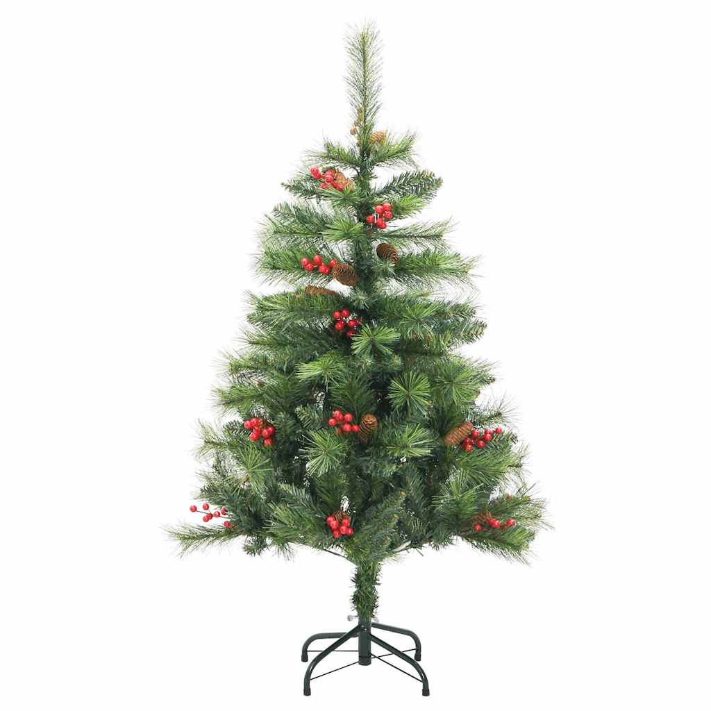 Kunstkerstboom Met Led -Striplichten Groen Pvc En Metaal 150 cm