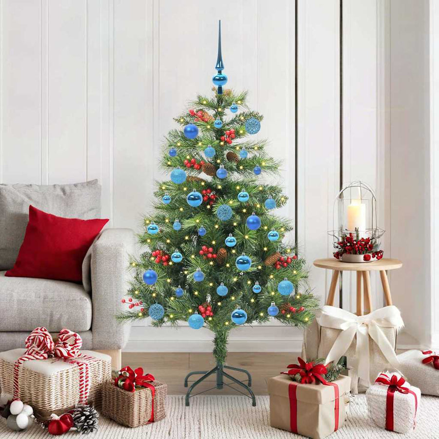 Kunstkerstboom Met Led -Striplichten Groen Pvc En Metaal 150 cm