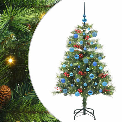 Kunstkerstboom Met Led -Striplichten Groen Pvc En Metaal 150 cm