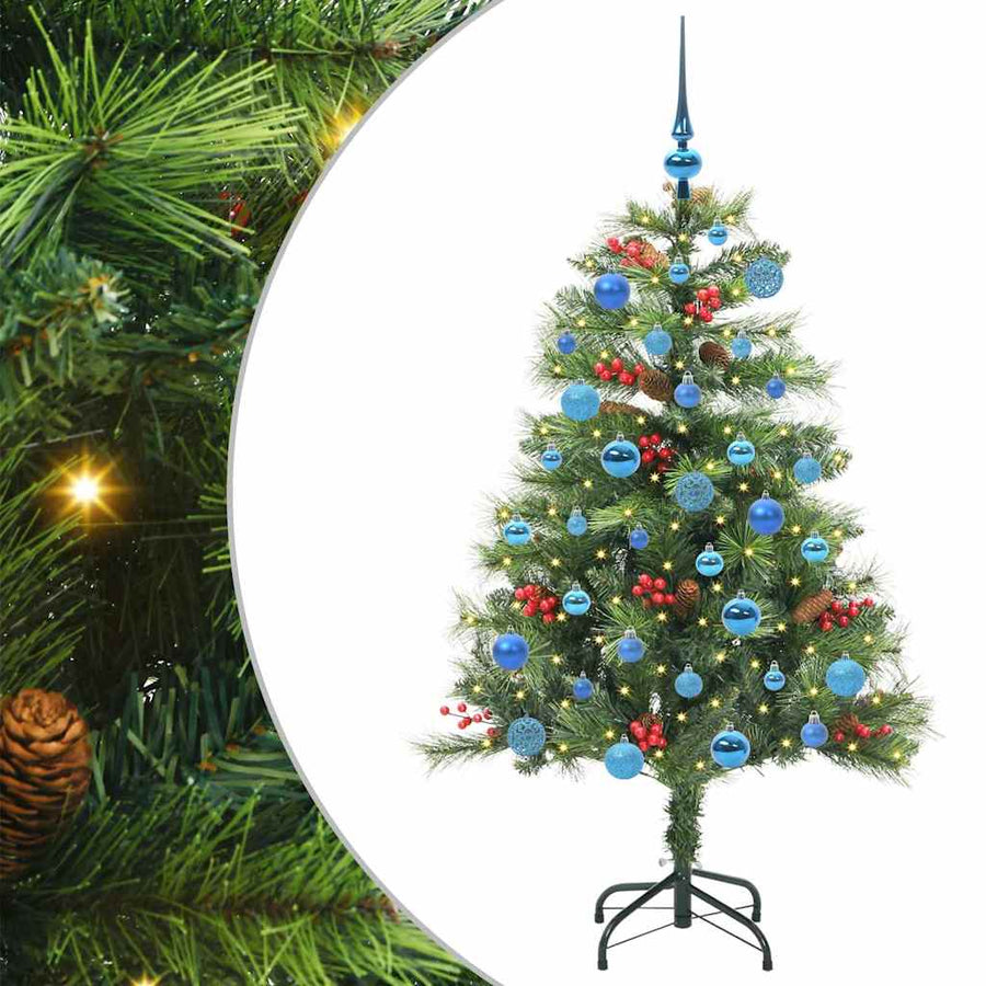 Kunstkerstboom Met Led -Striplichten Groen Pvc En Metaal 150 cm