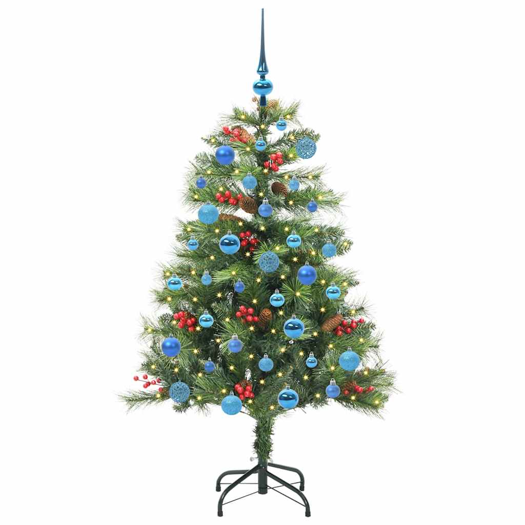 Kunstkerstboom Met Led -Striplichten Groen Pvc En Metaal 150 cm