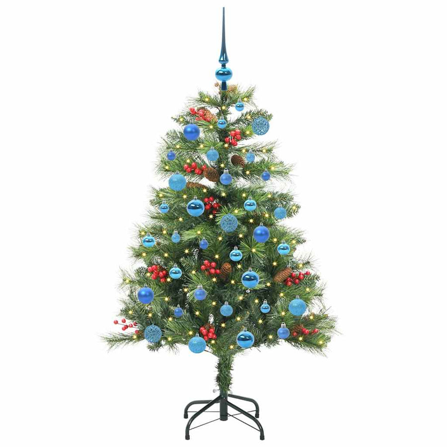 Kunstkerstboom Met Led -Striplichten Groen Pvc En Metaal 150 cm