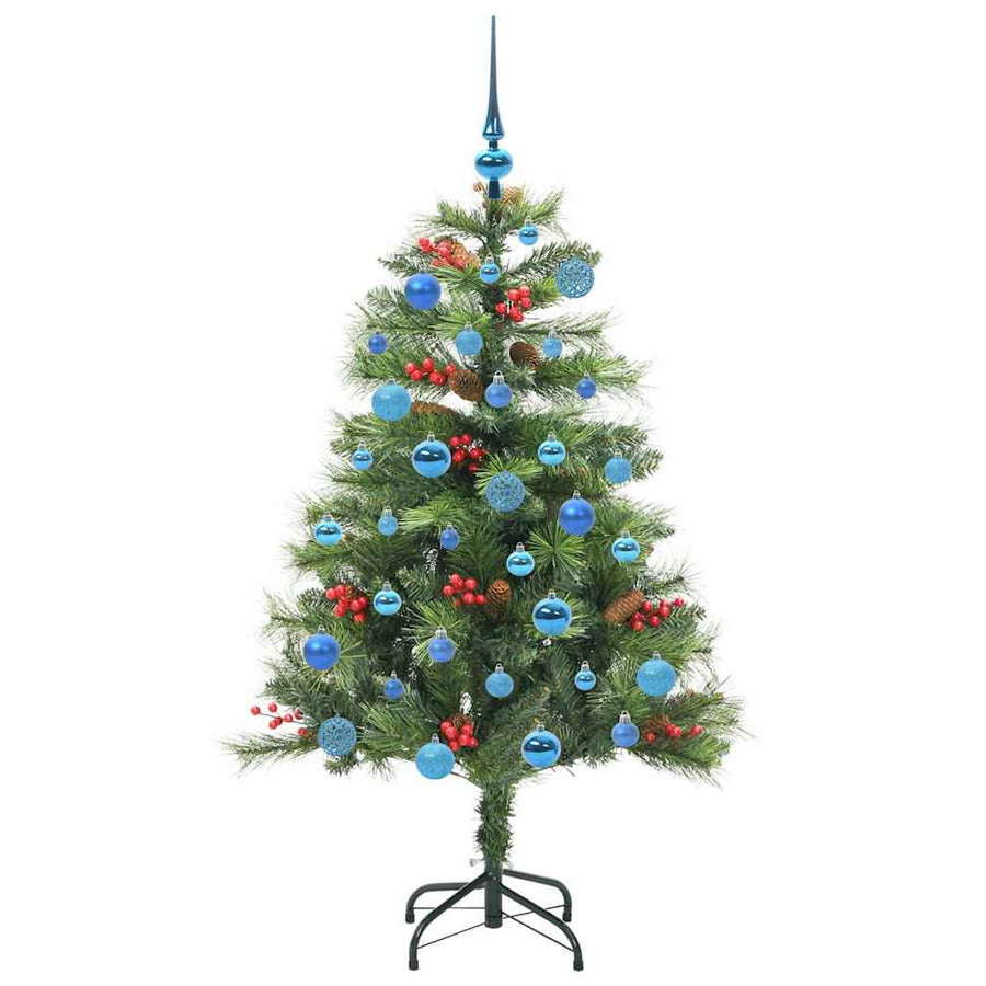 Kunstkerstboom Met Led -Striplichten Groen Pvc En Metaal 150 cm