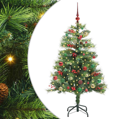 Kunstkerstboom Met Led -Striplichten Groen Pvc En Metaal 150 cm