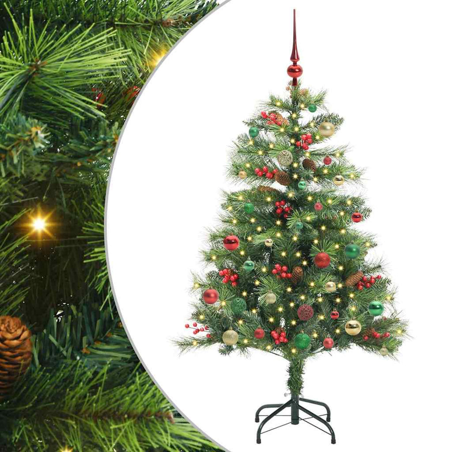 Kunstkerstboom Met Led -Striplichten Groen Pvc En Metaal 150 cm