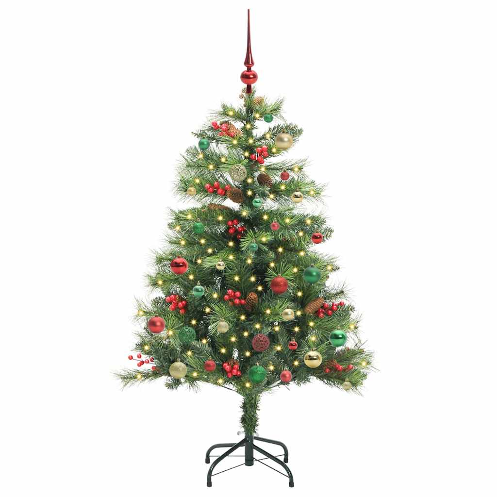 Kunstkerstboom Met Led -Striplichten Groen Pvc En Metaal 150 cm