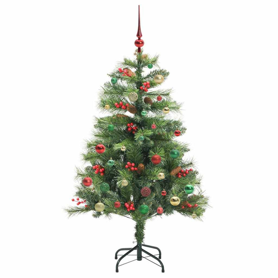 Kunstkerstboom Met Led -Striplichten Groen Pvc En Metaal 150 cm