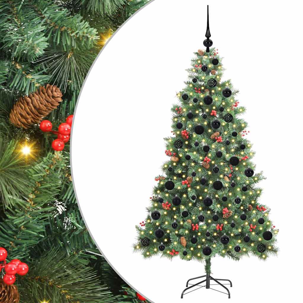Kunstkerstboom 300 LED's Warmwit PVC en Metaal Groen