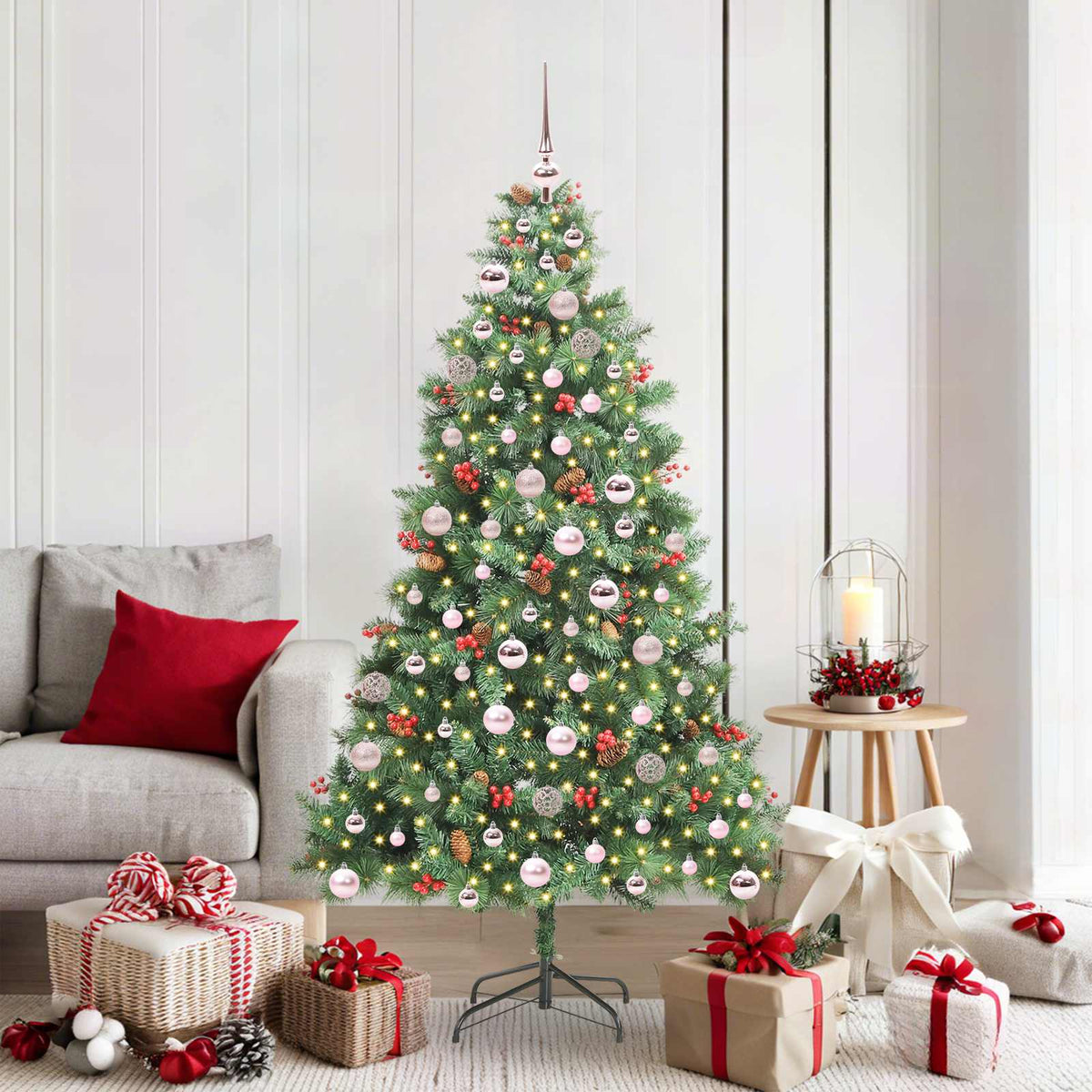 Kunstkerstboom 300 LED's Warmwit PVC en Metaal Groen