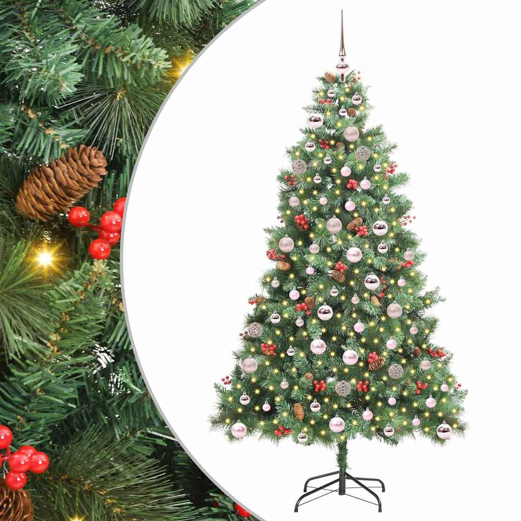 Kunstkerstboom 300 LED's Warmwit PVC en Metaal Groen