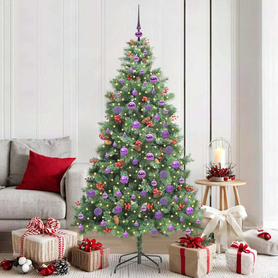 Kunstkerstboom 300 LED's Warmwit PVC en Metaal Groen