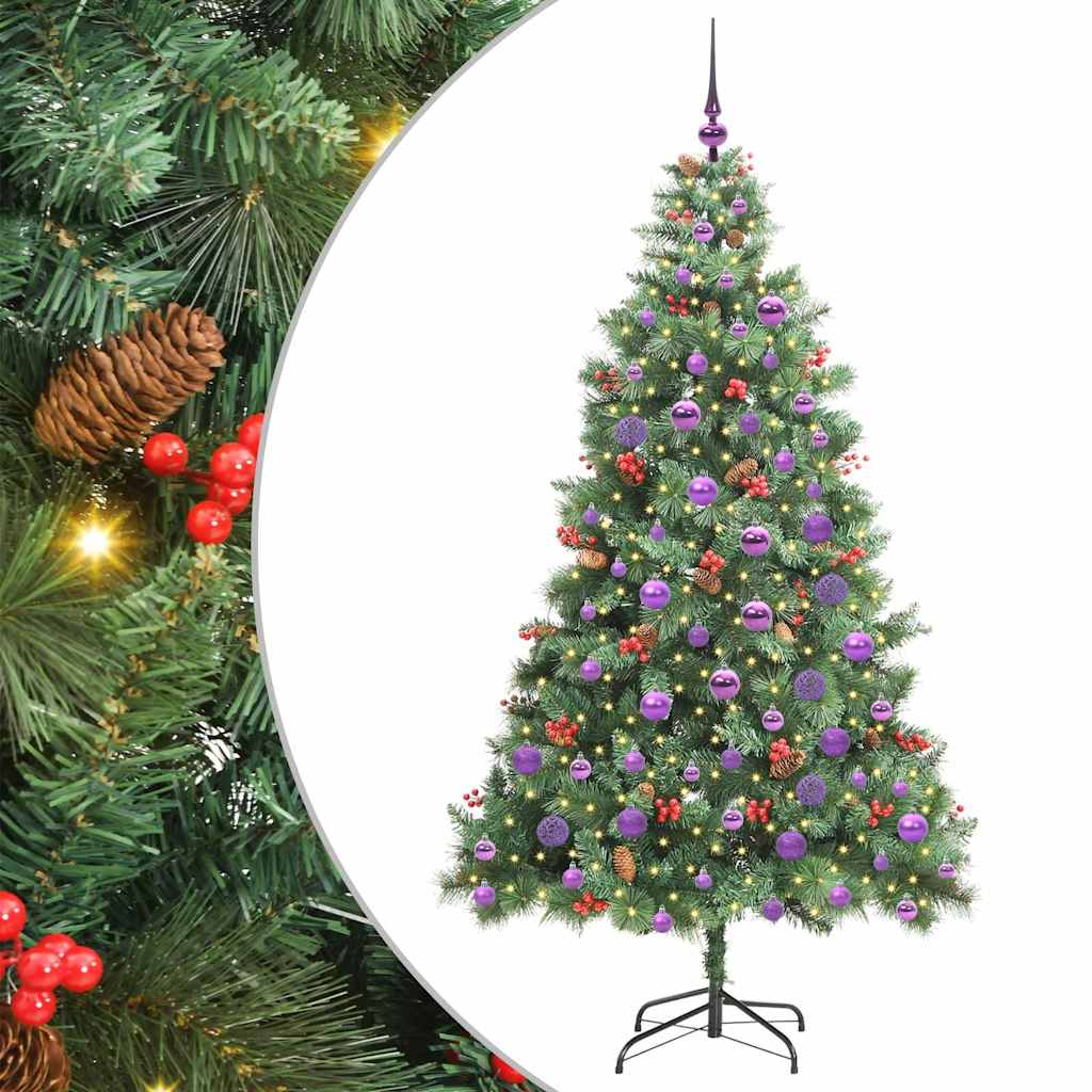 Kunstkerstboom 300 LED's Warmwit PVC en Metaal Groen