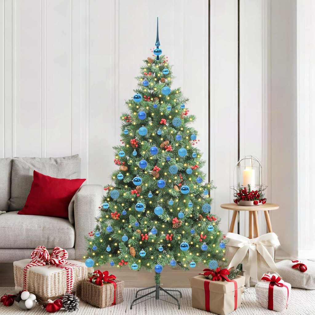Kunstkerstboom 300 LED's Warmwit PVC en Metaal Groen