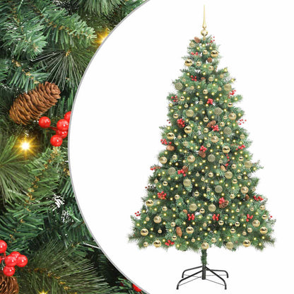 Kunstkerstboom Met Led -Striplichten Groen Pvc En Metaal 210 cm