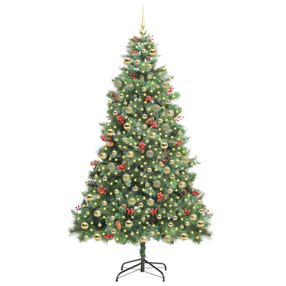 Kunstkerstboom Met Led -Striplichten Groen Pvc En Metaal 210 cm