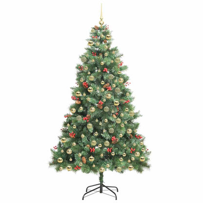 Kunstkerstboom Met Led -Striplichten Groen Pvc En Metaal 210 cm