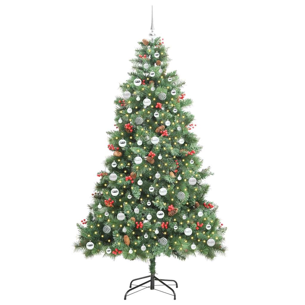 Kunstkerstboom Met Led -Striplichten Groen Pvc En Metaal 210 cm