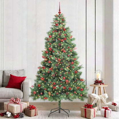 Kunstkerstboom Met Led -Striplichten Groen 240 Cm Pvc En Metaal