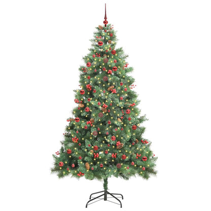 Kunstkerstboom Met Led -Striplichten Groen 240 Cm Pvc En Metaal