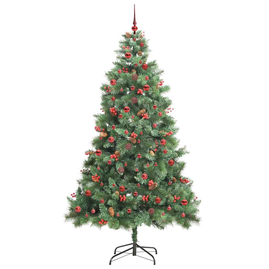 Kunstkerstboom Met Led -Striplichten Groen 240 Cm Pvc En Metaal