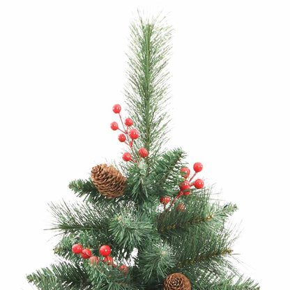 Kunstkerstboom Met Led -Striplichten Groen 240 Cm Pvc En Metaal