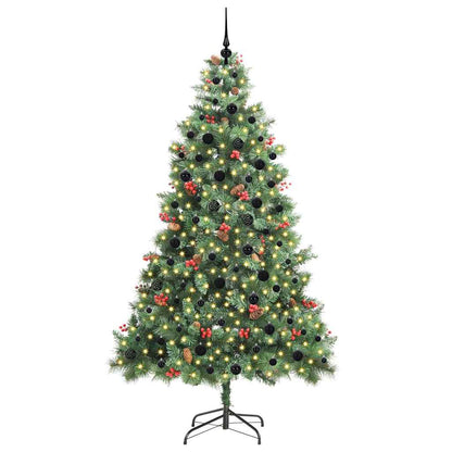 Kunstkerstboom Met Led -Striplichten Groen 240 Cm Pvc En Metaal