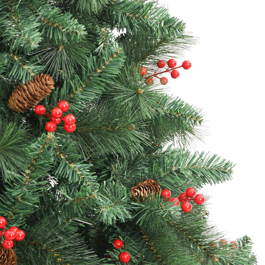 Kunstkerstboom Met Led -Striplichten Groen 240 Cm Pvc En Metaal