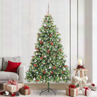 Kunstkerstboom 240 cm groen met LED-striplichten