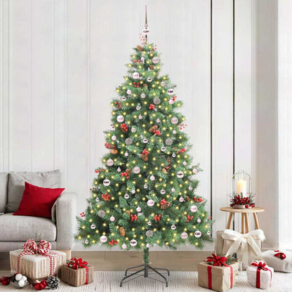 Kunstkerstboom Met Led -Striplichten Groen 240 Cm Pvc En Metaal