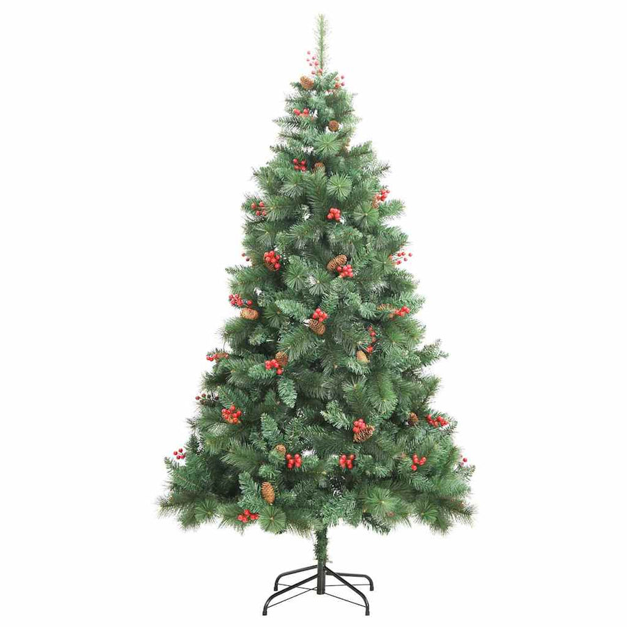 Kunstkerstboom Met Led -Striplichten Groen 240 Cm Pvc En Metaal