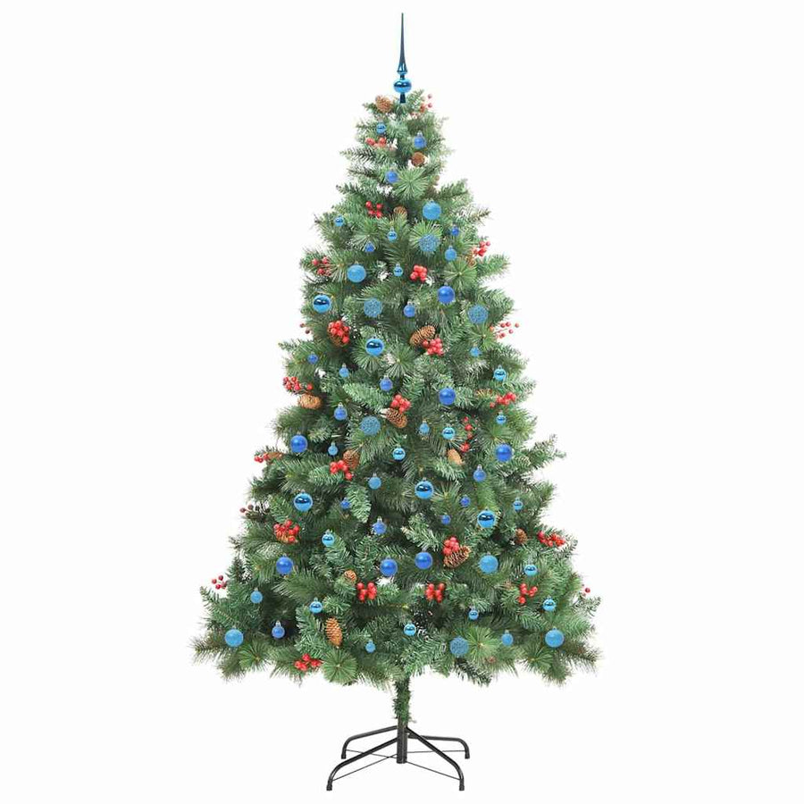 Kunstkerstboom Met Led -Striplichten Groen 240 Cm Pvc En Metaal