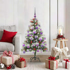 Kunstkerstboom 120 cm groen wit PVC metaal plastic