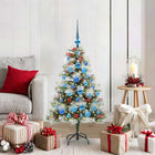 Kunstkerstboom 120 cm groen wit PVC metaal