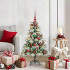 Kunstkerstboom 120 cm groen wit PVC metaal plastic
