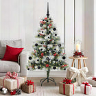 Artificial Christmas Tree Green And White PVC And Metal And Plastic 150 cm