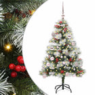 Artificial Christmas Tree Green And White Pvc And Metal And Plastic 150 cm