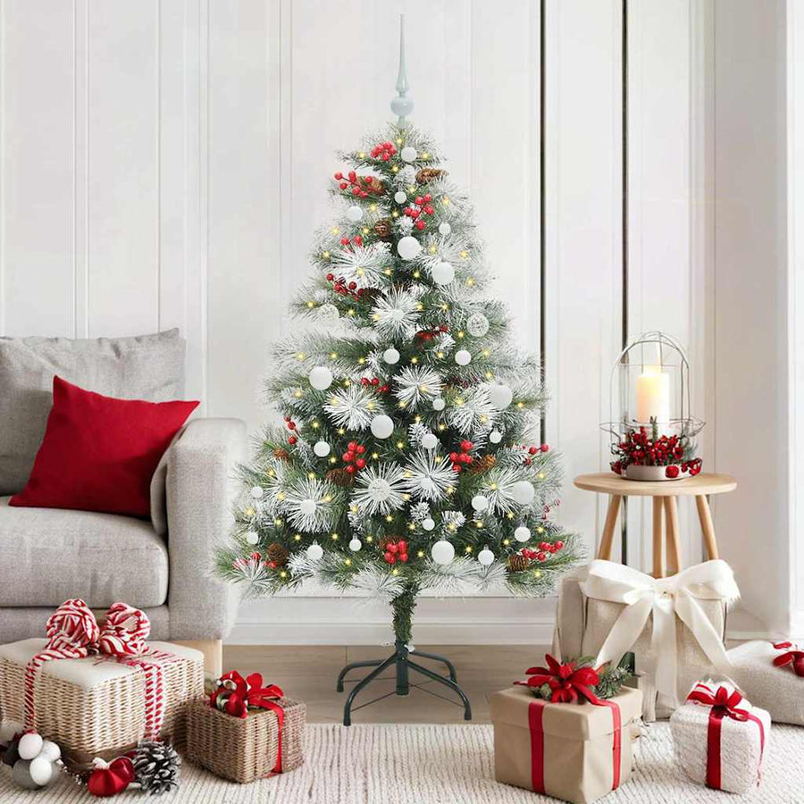 Kunstkerstboom Groen En Wit Pvc En Metaal En Plastic 150 cm