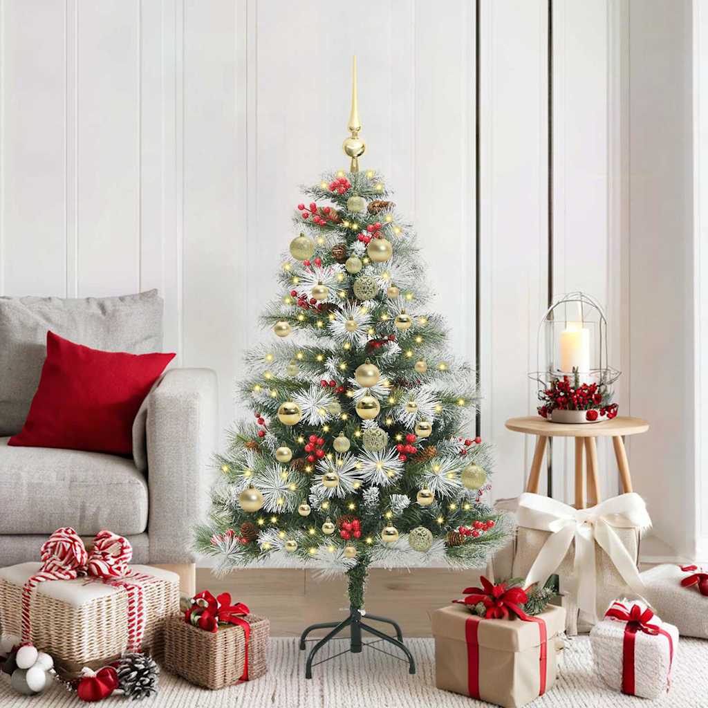 Kunstkerstboom Groen En Wit Pvc En Metaal En Plastic 150 cm