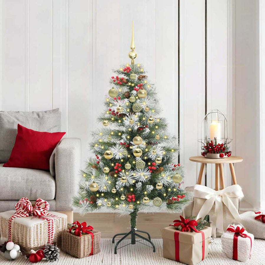 Kunstkerstboom Groen En Wit Pvc En Metaal En Plastic 150 cm